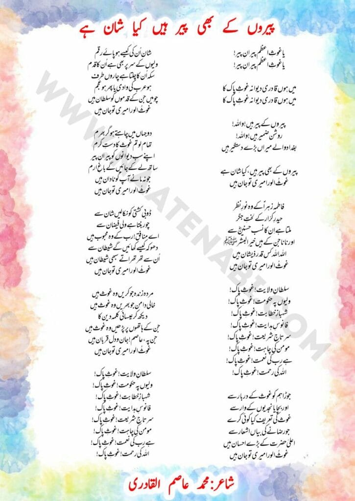 Peeron ke bhi Peer hain kya shan hai-Manqabat Lyrics in Roman English-Hindi-Urdu 