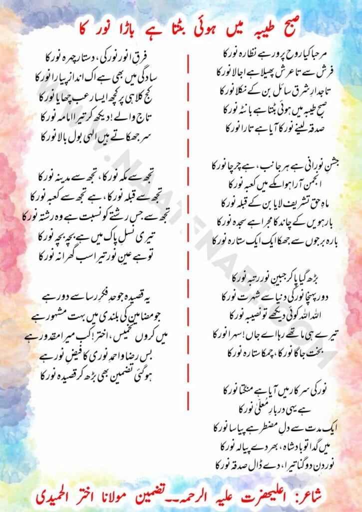 Marhaba kya rooh-parwar hai nazara Noor ka-New Naat Lyrics in Roman English-Hindi-Urdu