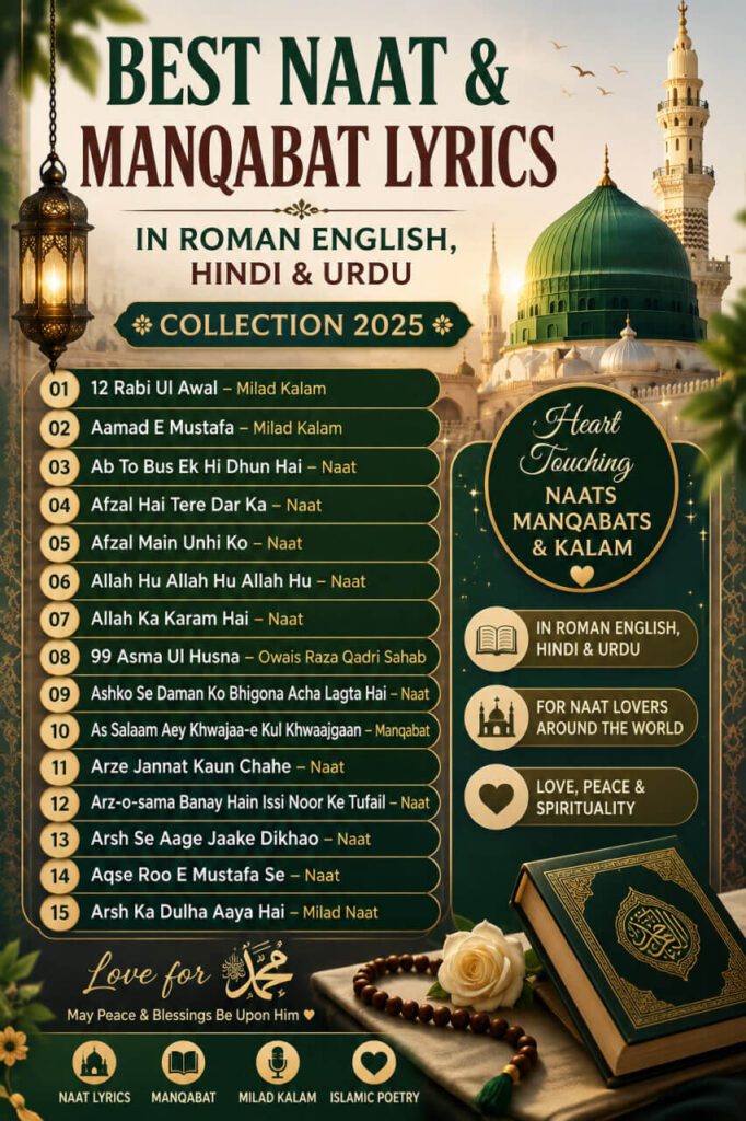 Soulful Naat & Manqabat Lyrics Collection – Islamic Kalam Image