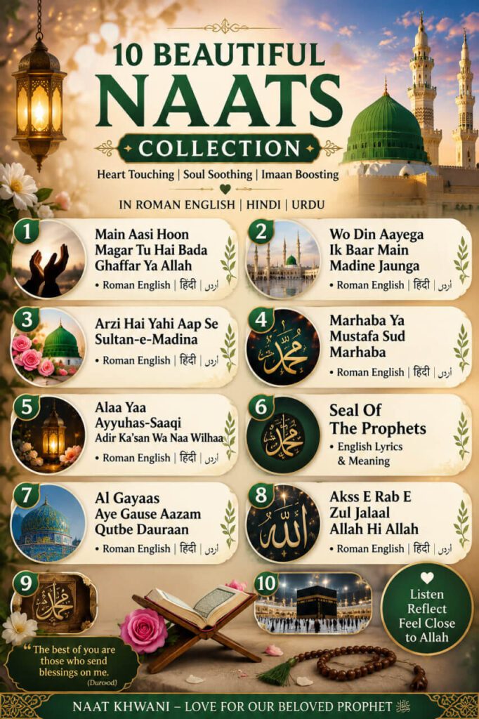 10 Best Naat Lyrics Collection – Islamic Lyrics Image
