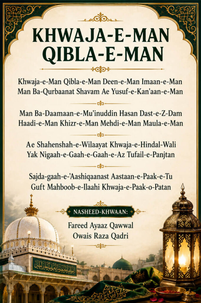 Khwaja-e-Man Qibla-e-Man Manqabat Lyrics in Roman English
