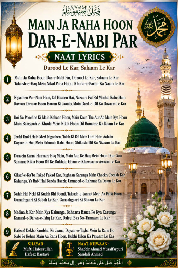 Main Ja Raha Hoon Dar-e-Nabi Par Naat Lyrics in Roman English