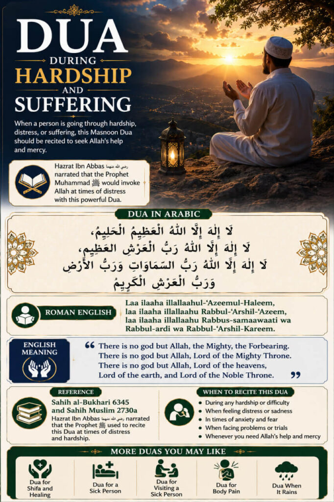 Dua During Hardship and Suffering in Arabic and Roman English