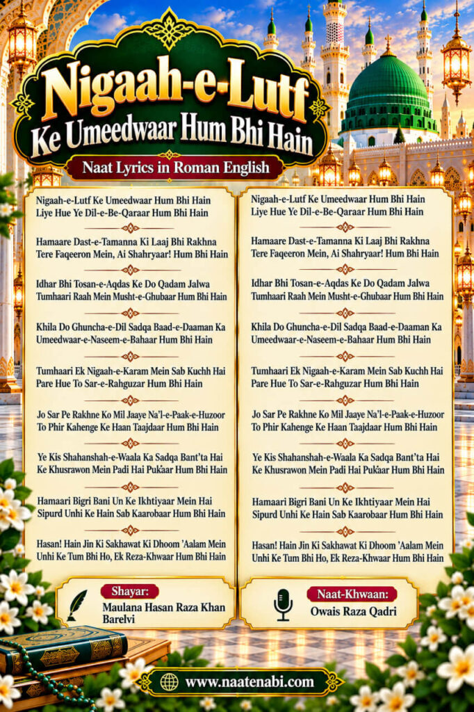 Nigaah-e-Lutf Ke Ummeedwaar Hum Bhi Hain Naat Lyrics